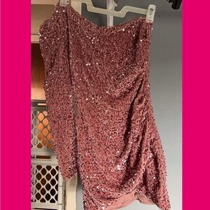 Pink sequin short dress